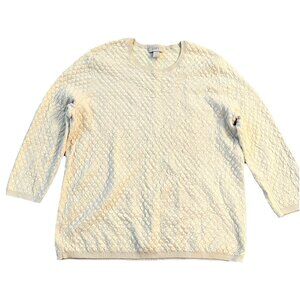 Ann Taylor Loft Women’s Crew Neck Textured Sweater Size XL Knit 3/4 Sleeves